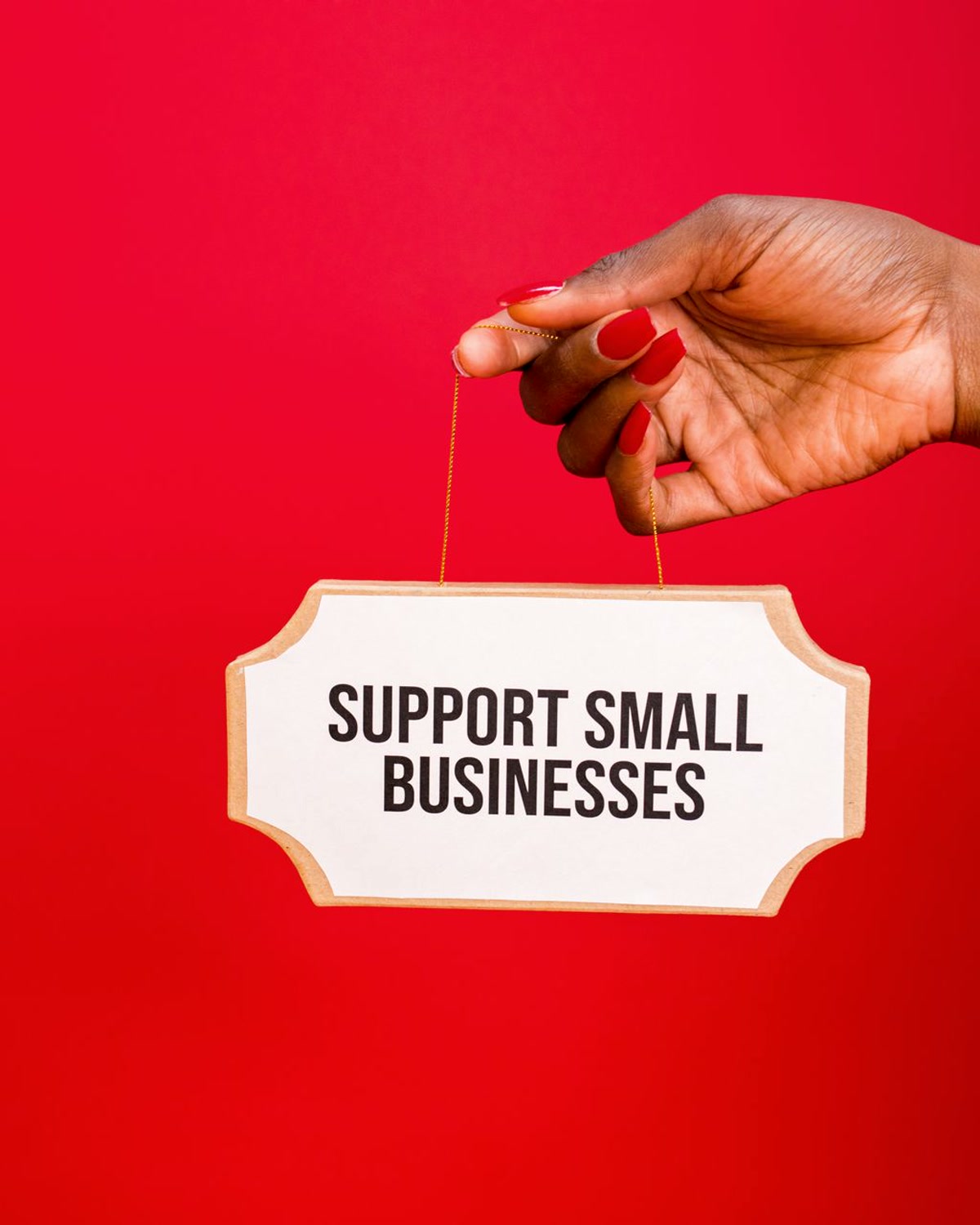 A happy customer at a small business